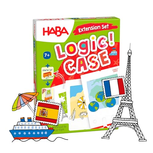 HABA Logic! CASE Extension Set Urlaub & Reisen, Logikspiel für Kinder ab 7 Jahren, Rätselspiel. Reisespiel, Spiel für 1 Spieler von HABA