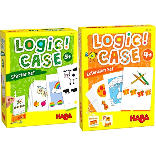 HABA Logic! CASE Starter Set 5+, Logikspiel für Kinder ab 4 Jahren, Reisespiel, 306118 LogiCASE Extension Set – Tiere von HABA