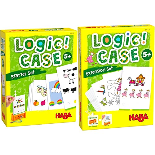 HABA Logic! CASE Starter Set 5+, Logikspiel für Kinder ab 4 Jahren, Reisespiel, 306118 & LogiCase Extension Set – Prinzessinnen von HABA