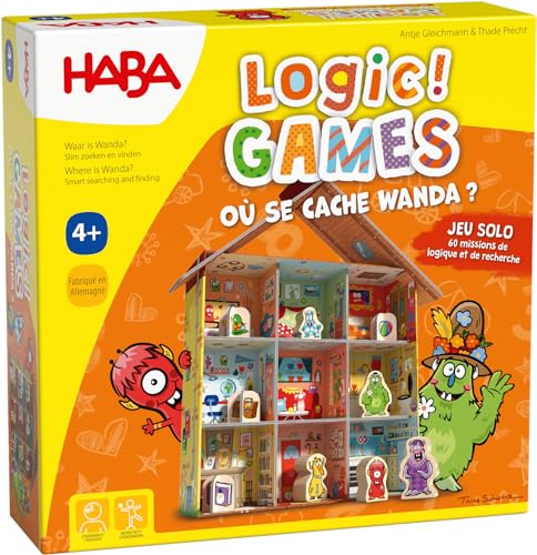 HABA - Logic! Games – Wo versteckt Wanda? – Gesellschaftsspiel – Logikspiele – 60 Puzzles – 4 Jahre und älter – 306808 von HABA