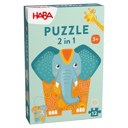 HABA 2-in-1 Elefant Puzzle: Beidseitiges Holzpuzzle mit afrikanischen Tiermotiven – Fördert Kreativität & Motorik – Montessori-Spielzeug für Kinder ab 3 Jahren – 2011068001 HABA 2-in-1 Elefant Puzzle: Beidseitiges Holzpuzzle mit afrikanischen Tiermotiven – Fördert Kreativität & Motorik – Montessori-Spielzeug für Kinder ab 3 Jahren – 2011068001 von HABA