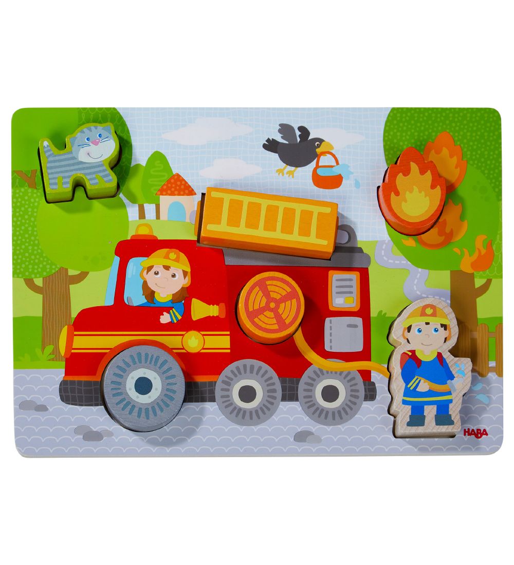 HABA Puzzlespiel - 6 Teile - Holz - Feuerwehrauto - HABA - One Size - Puzzlespiele HABA Puzzlespiel - 6 Teile - Holz - Feuerwehrauto - HABA - One Size - Puzzlespiele von HABA