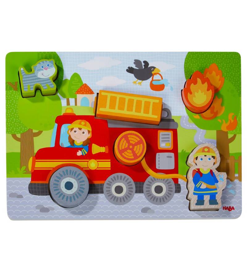 HABA Puzzlespiel - 6 Teile - Holz - Feuerwehrauto - HABA - One Size - Puzzlespiele HABA Puzzlespiel - 6 Teile - Holz - Feuerwehrauto - HABA - One Size - Puzzlespiele von HABA