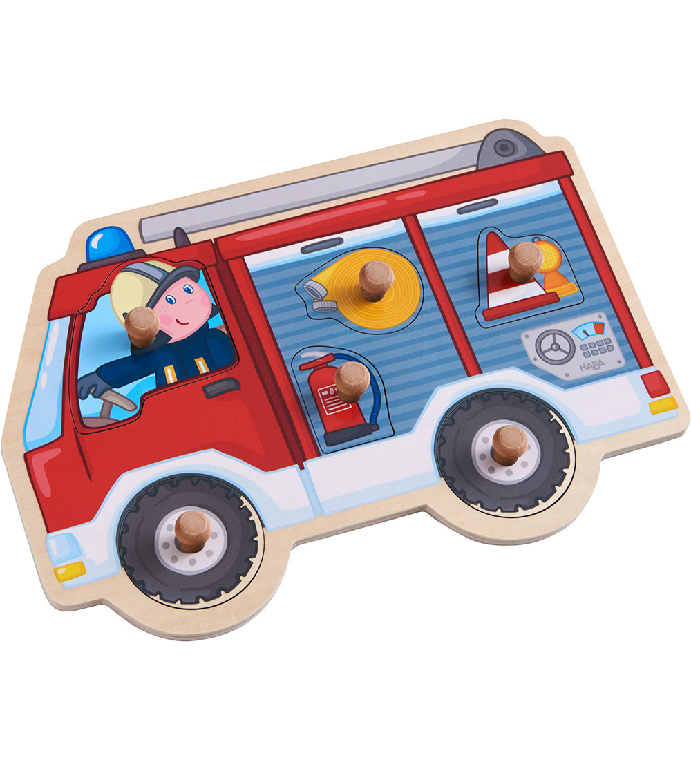 HABA Puzzlespiel - 6 Teile - Holz - Feuerwehrauto - HABA - One Size - Puzzlespiele von HABA