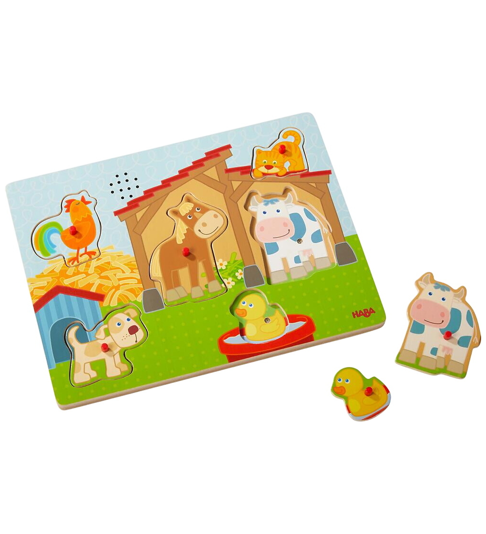 HABA Puzzlespiel m. Ton - 6 Teile - Holz - Auf dem Bauernhof - HABA - One Size - Puzzlespiele von HABA
