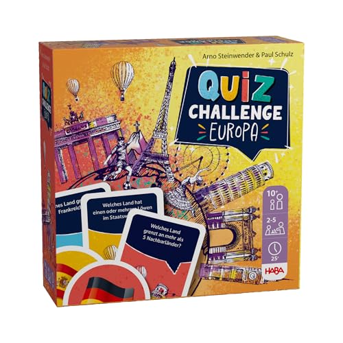 HABA Quiz Planet Europa - Mit 180 Quizkarten & vielen Fragen - Mitbringspiel oder Geschenk für Spieler ab 10 Jahren - 2012198001 von HABA