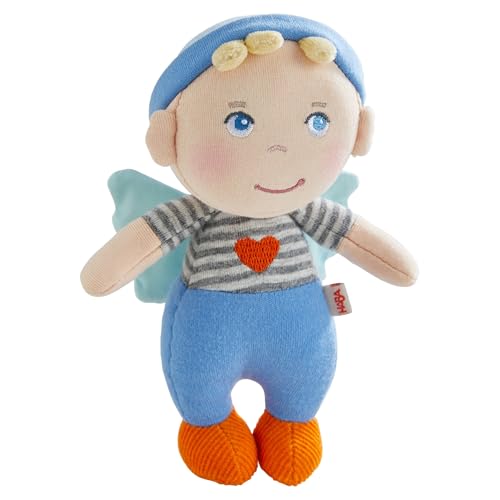 HABA Schutzengel Mats – Kuscheliges Stoffpüppchen (15 cm), ideales Willkommensgeschenk für Babys & Kleinkinder – Waschbar bei 30 °C – 2011869001 von HABA