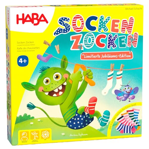 HABA Socken Zocken Jubiläums-Edition – Familienspiel ab 4 Jahren – Inkl. echter Socken & Holzfiguren – 20 Jahre Sonderedition - 2011722001 HABA Socken Zocken Jubiläums-Edition – Familienspiel ab 4 Jahren – Inkl. echter Socken & Holzfiguren – 20 Jahre Sonderedition - 2011722001 von HABA