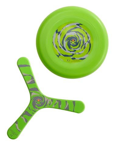 HABA Terra Kids Frisbee Bumerang Set – 2-teilig, leicht robust, für Kinder ab 5 Jahren – weicher Kunststoff & Hartschaum – sicheres Werfen Fangen – Outdoor Spielzeug für Garten Park Strand Boomerang HABA Terra Kids Frisbee Bumerang Set – 2-teilig, leicht robust, für Kinder ab 5 Jahren – weicher Kunststoff & Hartschaum – sicheres Werfen Fangen – Outdoor Spielzeug für Garten Park Strand Boomerang von HABA