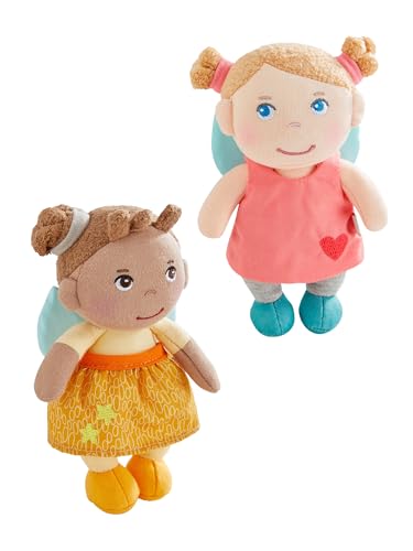 HABA Unisex Stoffpuppe 2-Pack Schutzengel im Doppelpack - Lore & Holly - Größe 19cm von HABA