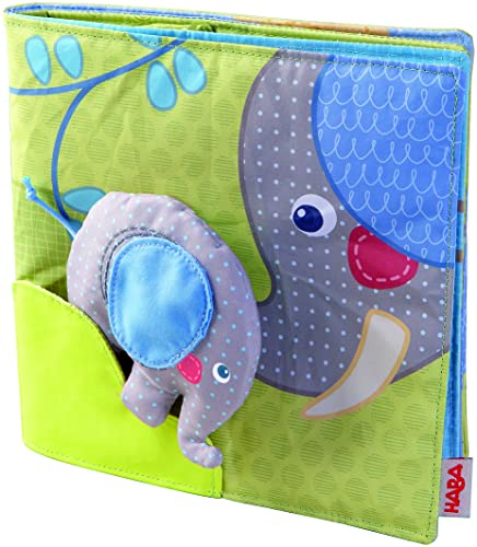 HABA 300146 - Stoffbuch Elefant Egon, weiches Knisterbuch mit vielen Fühl- und Spieleffekten, wunderschön gestaltetes Babyspielzeug ab 6 Monaten von HABA
