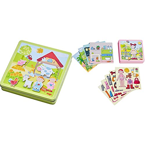 HABA 301951 - Magnetspiel-Box Peters und Paulines Bauernhof, Magnetpuzzle, ab 3 Jahren & 7392 - Magnetspiel-Box Anziehpuppe Lilli | Abwechslungsreiches Magnetpuzzle rund um die niedliche Puppe Lilli HABA 301951 - Magnetspiel-Box Peters und Paulines Bauernhof, Magnetpuzzle, ab 3 Jahren & 7392 - Magnetspiel-Box Anziehpuppe Lilli | Abwechslungsreiches Magnetpuzzle rund um die niedliche Puppe Lilli von HABA