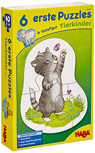 HABA 303309 6 erste Puzzles – Tierkinder, Spiel von HABA