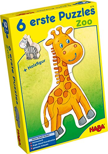Haba 4276-6 Erste Puzzles Zoo, mit 6 niedlichen Zootiermotiven für Kinder ab 2 Jahren, mit Holzfigur zum freien Spielen Haba 4276-6 Erste Puzzles Zoo, mit 6 niedlichen Zootiermotiven für Kinder ab 2 Jahren, mit Holzfigur zum freien Spielen von HABA