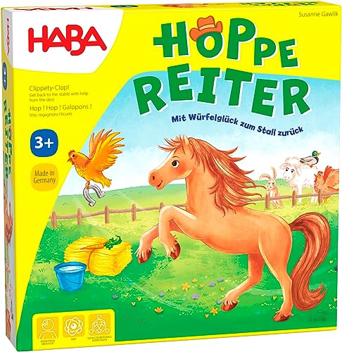 HABA Hoppe Reiter – Spannendes Pferde-Wettlaufspiel - für Kinder ab 3 Jahren - fördert Regelverständnis & Entscheidungsfähigkeit – 1004321001 von HABA