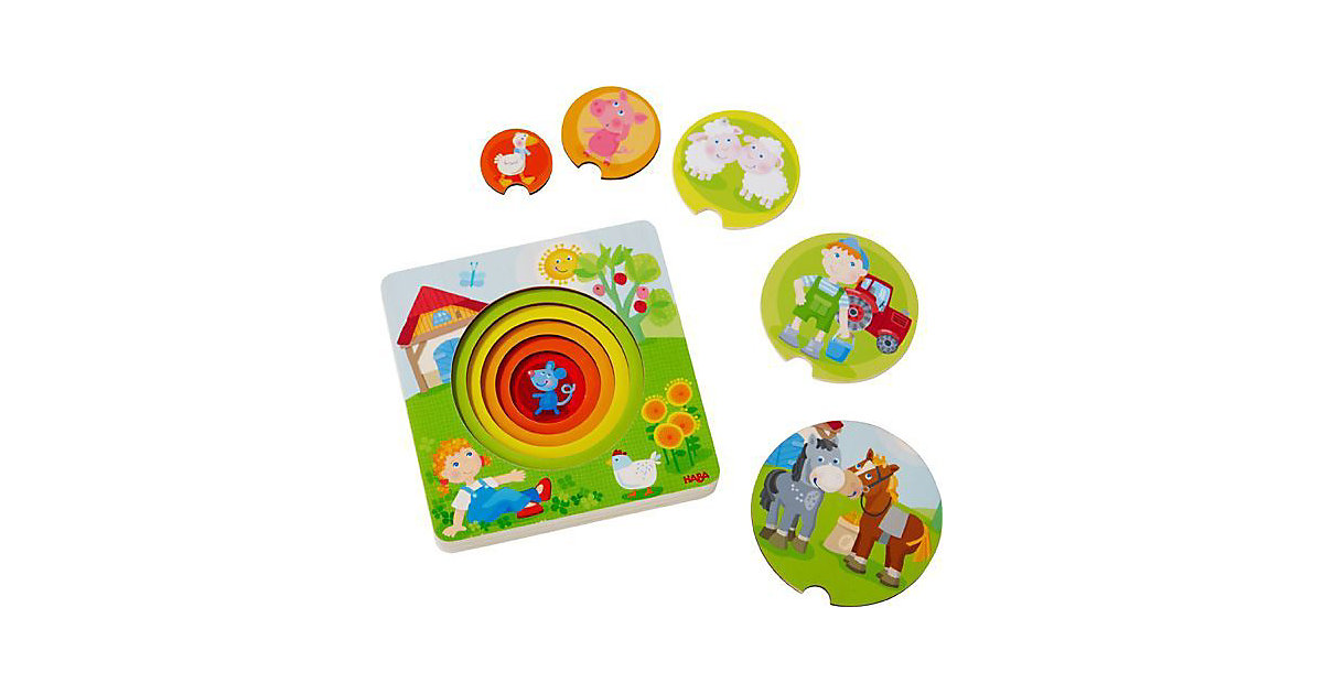 HABA 303768 Holzpuzzle Bauernhof-Welt von HABA