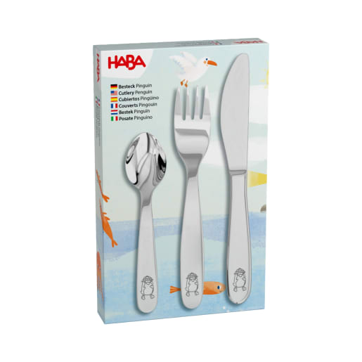Kinderbesteck Pinguin, 3-teiliges Set mit Messer, Gabel, Löffel Kinderbesteck Pinguin, 3-teiliges Set mit Messer, Gabel, Löffel von HABA