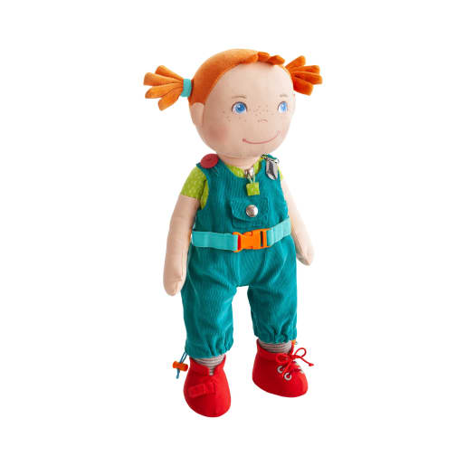 Lernpuppe Lucie, 45 cm, Stoffpuppe zum Verschlüsse lernen von HABA 