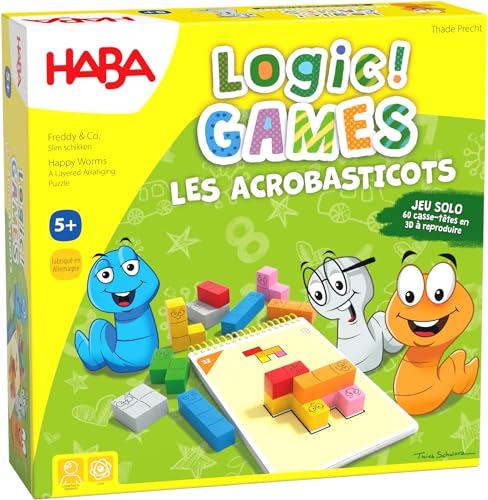 HABA Logic! Games – Die Akrobasticots – Gesellschaftsspiele – Logikspiele – 60 Puzzles – 5 Jahre und mehr – 306817 von HABA