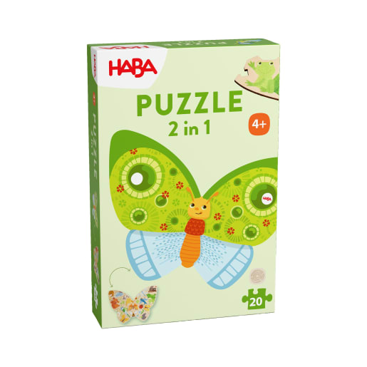Kinder Holzpuzzle Schmetterling, 20-teiliges 2 in 1 Puzzle, ab 4 Jahren von HABA 