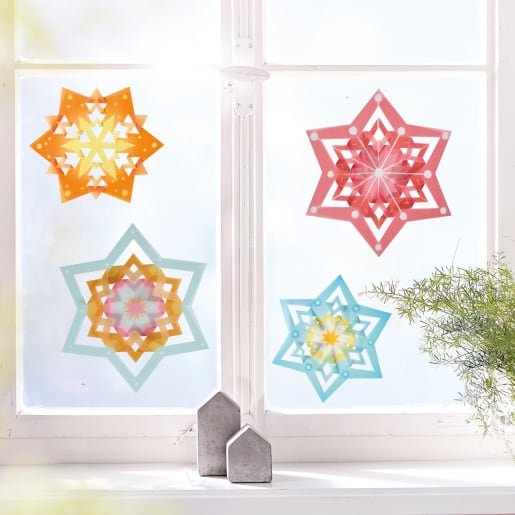 Sachenmacher Bastelset Faltsterne, 12 winterliche Motive von HABA 