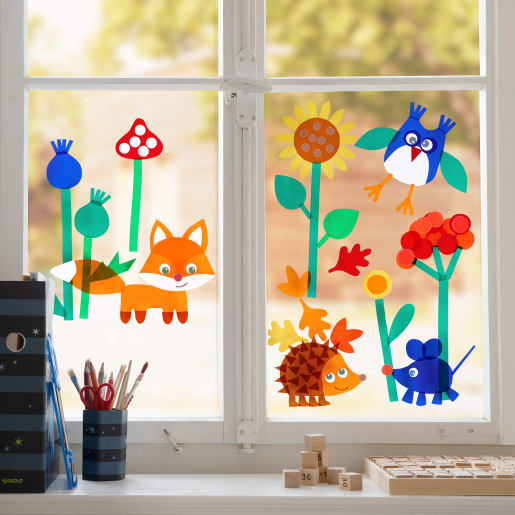 Sachenmacher selbstklebendes Fensterbild Waldtiere, Bastelset Herbst Sachenmacher selbstklebendes Fensterbild Waldtiere, Bastelset Herbst von HABA