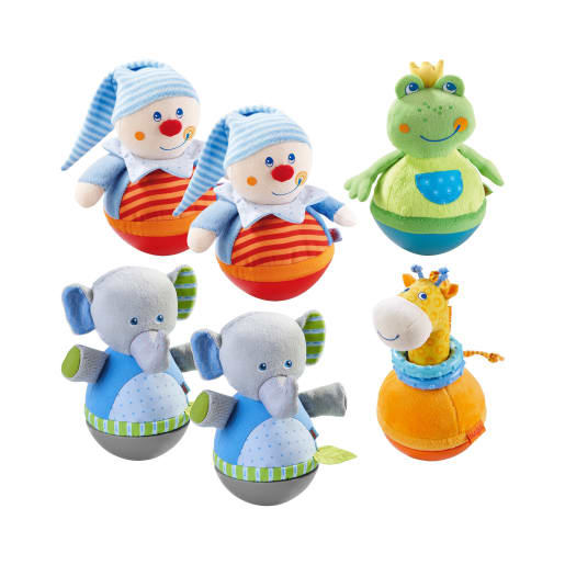 Stehauffiguren-Set, 6 Stehaufmännchen aus Stoff, ab 6 Monate Stehauffiguren-Set, 6 Stehaufmännchen aus Stoff, ab 6 Monate von HABA