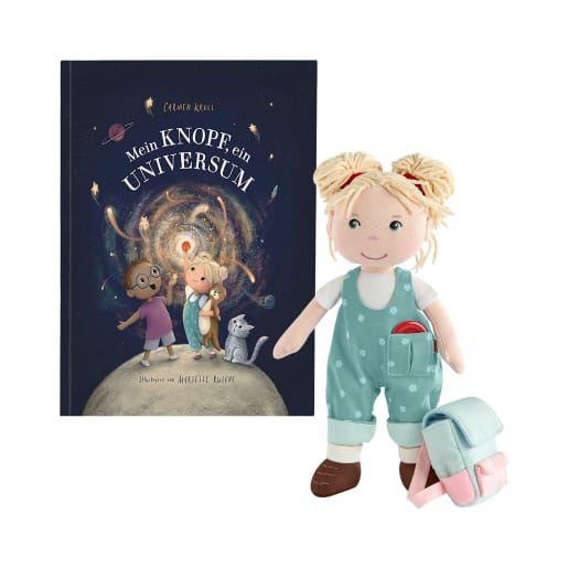 Stoffpuppe Tilli & Buch Mein Knopf, ein Universum, Band 1 von HABA 