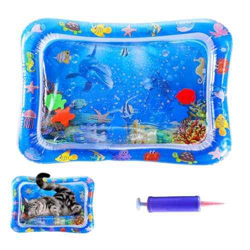 Aufblasbare, Wassergefüllte, Sensorische Matte Für Haustiere, Kühlende Matte Für Den Sommer, Verdicktes Interaktives Katzenspielzeug Mit Meeresdesign, Kühler Komfort (Dolphins) von HADAVAKA