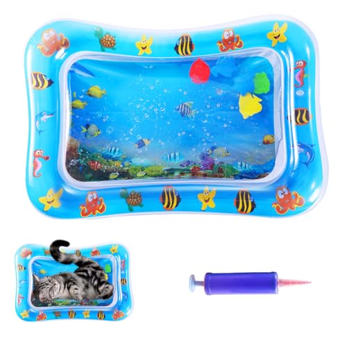 Aufblasbare, Wassergefüllte, Sensorische Matte Für Haustiere, Kühlende Matte Für Den Sommer, Verdicktes Interaktives Katzenspielzeug Mit Meeresdesign, Kühler Komfort (Fish) von HADAVAKA