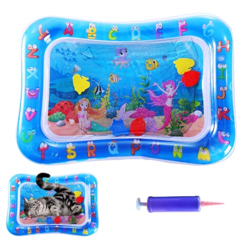 Aufblasbare, Wassergefüllte, Sensorische Matte Für Haustiere, Kühlende Matte Für Den Sommer, Verdicktes Interaktives Katzenspielzeug Mit Meeresdesign, Kühler Komfort (Mermaids) von HADAVAKA