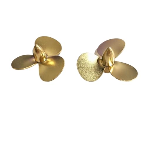 Blattpropeller, Propellerblatt, 3-Blatt-Propelleröffnung M4 Messingpaddel-Schiffspropeller, for RC-Simulationsschiff-Elektrobootmodell, Durchmesser 35 mm, Aluminiumlegierung, RC-Bootspropeller(1pair) von HAEUYA