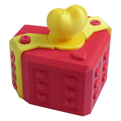 Lustige Streich-Geschenkbox mit Schrauben – 3D-gedruckte Scherzbox für Valentinstag & Partys – Nerviges Puzzle-Spiel für Erwachsene & Freunde – Robuste Kunststoff-Box (Red) von HAFNFUE