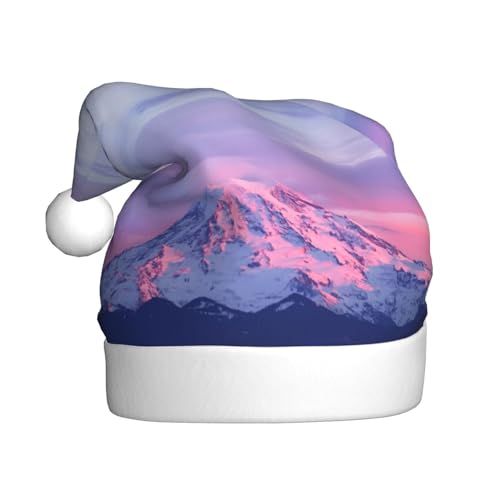 Mount At Sunset Weihnachtsmützen Erwachsene, Weihnachtsmann Hut Druck Plüsch Komfort Xmas Hut Für Weihnachten Neujahr Liefert von HAHAFU