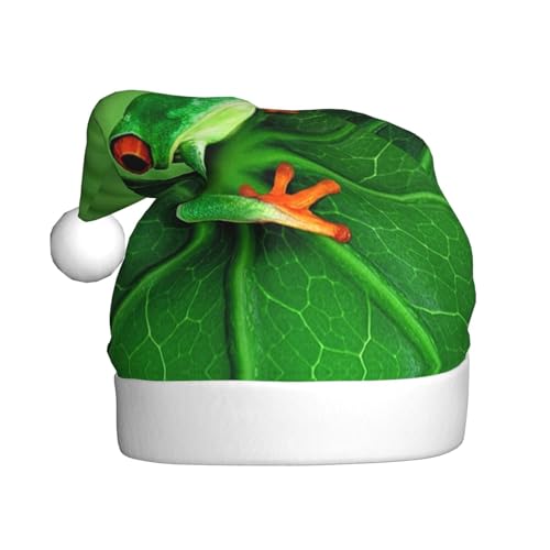 Nette Frosch Weihnachten Hüte Erwachsene, Santa Hut Drucken Plüsch Komfort Xmas Hut Für Weihnachten Neujahr Liefert von HAHAFU