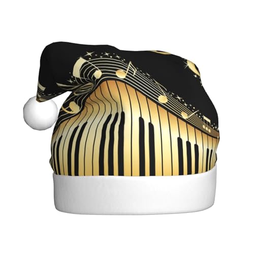 Neuartige Musik Note Weihnachten Hüte Erwachsene, Santa Hut Druck Plüsch Komfort Xmas Hut Für Weihnachten Neujahr Liefert von HAHAFU
