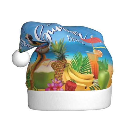 Sommer Papagei Ananas Vögel Weihnachten Hüte Erwachsene, Santa Hut Druck Plüsch Komfort Xmas Hut Für Weihnachten Neujahr Liefert von HAHAFU