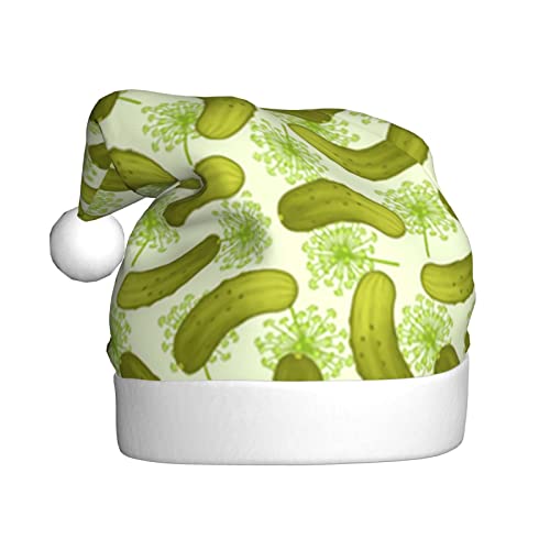 Sushi Dill Pickles Weihnachtsmütze, Nikolausmütze Für Erwachsene Drucken Komfort Plüsch Xmas Hut Für Weihnachten Neujahr Liefert von HAHAFU