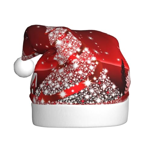 Weihnachtsdekoration Hintergrund Weihnachtsmützen Erwachsene, Weihnachtsmann Hut Drucken Plüsch Komfort Xmas Hut Für Weihnachten Neujahr Liefert von HAHAFU
