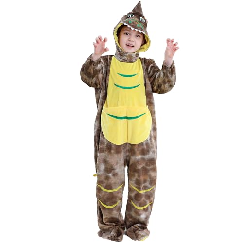 HAHASHOW Dino Kostüm Kinder, Faschingskostüme Kinder Tier mit Kapuze und Schwanz, Weich Kuschelanzug für Mädchen Jungen 3-4 Jahre, Brauner Dinosaurier HAHASHOW Dino Kostüm Kinder, Faschingskostüme Kinder Tier mit Kapuze und Schwanz, Weich Kuschelanzug für Mädchen Jungen 3-4 Jahre, Brauner Dinosaurier von HAHASHOW