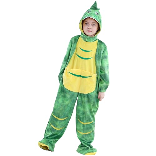 HAHASHOW Dino Kostüm Kinder, Faschingskostüme Kinder Tier mit Kapuze und Schwanz, Weich Kuschelanzug für Mädchen Jungen 3-4 Jahre, Grüner Dinosaurier HAHASHOW Dino Kostüm Kinder, Faschingskostüme Kinder Tier mit Kapuze und Schwanz, Weich Kuschelanzug für Mädchen Jungen 3-4 Jahre, Grüner Dinosaurier von HAHASHOW