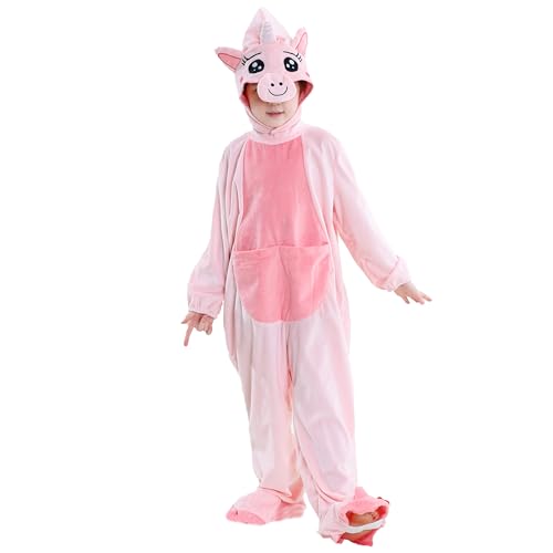 HAHASHOW Einhorn Kostüm kinder, Faschingskostüme Kinder Tier mit Kapuze und Schwanz, Weich Kuschelanzug für Mädchen Jungen 3-4 Jahre HAHASHOW Einhorn Kostüm kinder, Faschingskostüme Kinder Tier mit Kapuze und Schwanz, Weich Kuschelanzug für Mädchen Jungen 3-4 Jahre von HAHASHOW