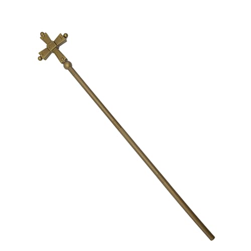 HAICN Handheld Staff Cross Antique Cane Performance Props Unisex Fancy Dress Accessories for Halloween Adult Costume Decorations von HAICN