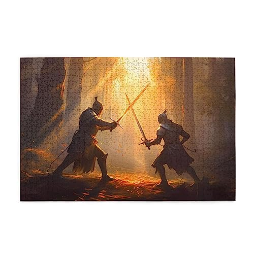 Fechten-Puzzles für Erwachsene, 1000 Teile, interessante Holzpuzzles, Stressabbau-Puzzles mit Box von HAICOM