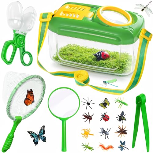 HAIMST Insektenfänger für Kinder, 17-teiliges Insektenfänger-Set mit Insektensammler, Schmetterlingsnetz, Lupe, Insektenfänger, Pinzette, Outdoor-Entdecker-Kit für Kinder im Alter von 3 4 5 6 7 8 HAIMST Insektenfänger für Kinder, 17-teiliges Insektenfänger-Set mit Insektensammler, Schmetterlingsnetz, Lupe, Insektenfänger, Pinzette, Outdoor-Entdecker-Kit für Kinder im Alter von 3 4 5 6 7 8 von HAIMST