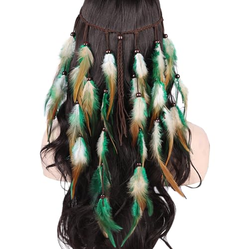 Böhmisches Haarband mit Federdekor, ethnische Perlen, Stirnband für Mädchen, Festival, Rollenspiel, Halloween, Party, ethnische Stirnbänder für Frauen Böhmisches Haarband mit Federdekor, ethnische Perlen, Stirnband für Mädchen, Festival, Rollenspiel, Halloween, Party, ethnische Stirnbänder für Frauen von HAISENG