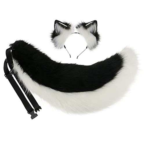 Cosplay Tierohren + pelziger Schwanz, für Fasching, Karneval, Party, handgefertigt, für Hunde, Ohrenschwanz, Set aus pelzigem Stirnband Cosplay Tierohren + pelziger Schwanz, für Fasching, Karneval, Party, handgefertigt, für Hunde, Ohrenschwanz, Set aus pelzigem Stirnband von HAISENG