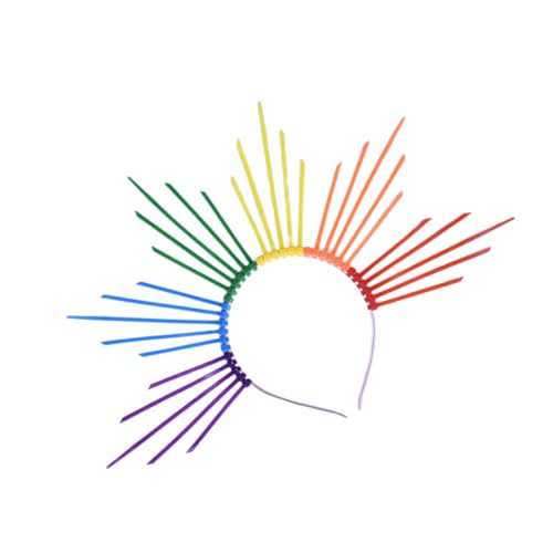 HAISENG Mode Regenbogen Halos Kopfstück Für Musikfestivals Stylish Kostüm Kopfbedeckung Verstellbarer Kopfschmuck Zubehör HAISENG Mode Regenbogen Halos Kopfstück Für Musikfestivals Stylish Kostüm Kopfbedeckung Verstellbarer Kopfschmuck Zubehör von HAISENG