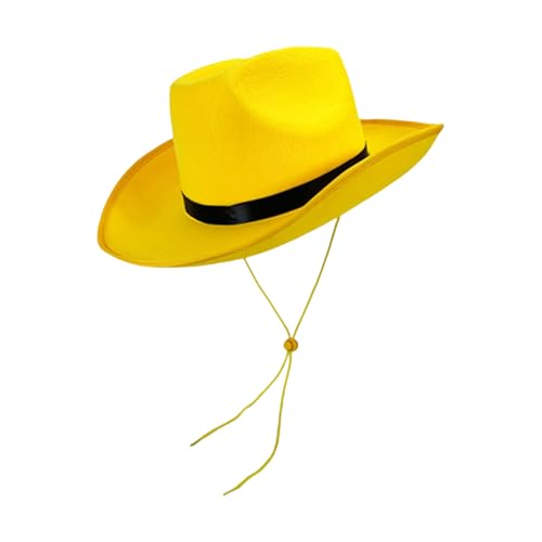 HAISENG Westernhut und Schnurrbart mit gelbem Rand, schwarzes Band, Sonnenschutz, Hut für Männer und Frauen, Halloween, Cosplay-Partys HAISENG Westernhut und Schnurrbart mit gelbem Rand, schwarzes Band, Sonnenschutz, Hut für Männer und Frauen, Halloween, Cosplay-Partys von HAISENG