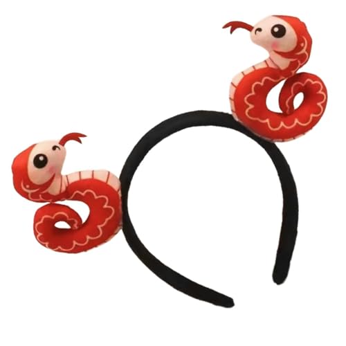Haarreif für Silvester-Party, weicher Stoff, Schlangen-Stirnband, flexible Größe, Spaß für Kinder und Erwachsene, modischer Kopfschmuck, verstellbare Schlangenkopfbedeckung von HAISENG